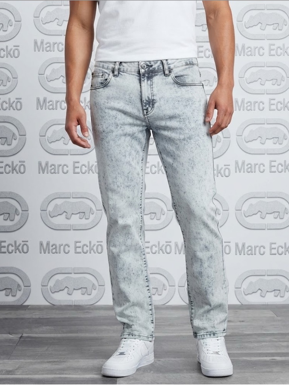 Authentic Marc Ecko signature men’s designer acid wash denim jeans sz 34